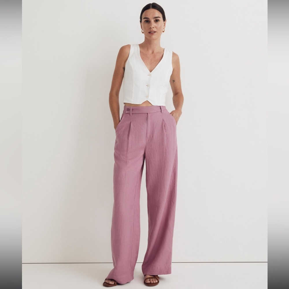 Madewell Harlow Wide Leg Pant in Wood Rose NWT size 4